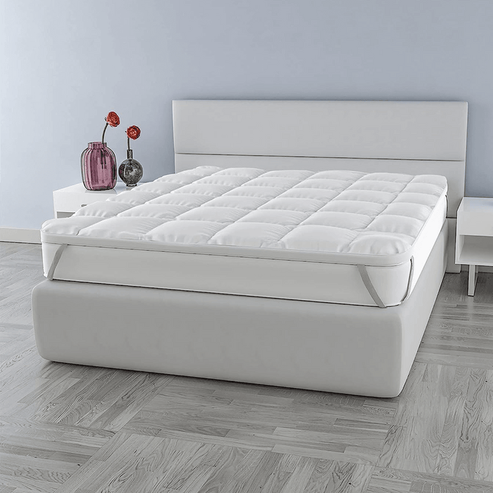 Elegant White Quilted Mattress Topper - Various Sizes