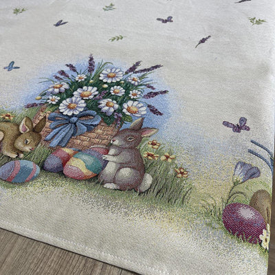 Tovaglia in Gobelin di Cotone Easter Village - Dimensioni Varie - Passarelli Biancheria