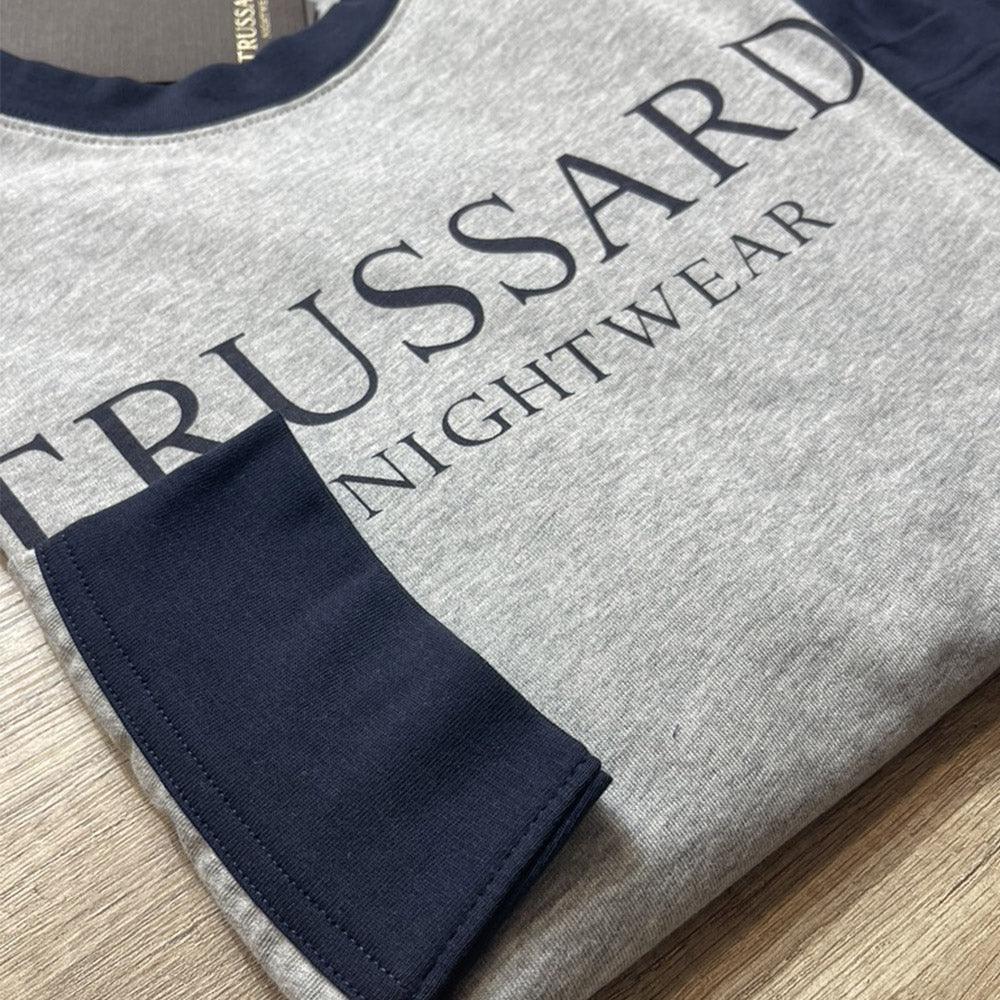Trussardi Pigiama in Cotone Estivo Maniche Lunghe da Uomo in Cotone TN6041 S85 - Passarelli Biancheria