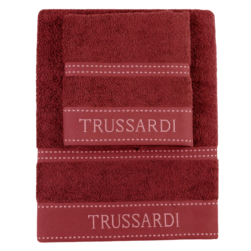 Trussardi Home Set Spugna 1+1 in Puro Cotone Ribbon S32