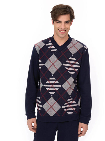 Ragno Pigiama Invernale da Uomo in Cotton Eco Pile U772N2 S47 - Passarelli Biancheria