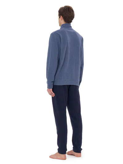 Ragno Pigiama Invernale da Uomo in Cotton Eco Pile Aperto con Zip U787N6 S52 - Passarelli Biancheria