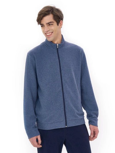 Ragno Pigiama Invernale da Uomo in Cotton Eco Pile Aperto con Zip U787N6 S52 - Passarelli Biancheria