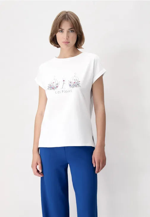 Oroblu T-shirt da Donna in Cotone Elasticizzato City Flowers VOBT67615 S40