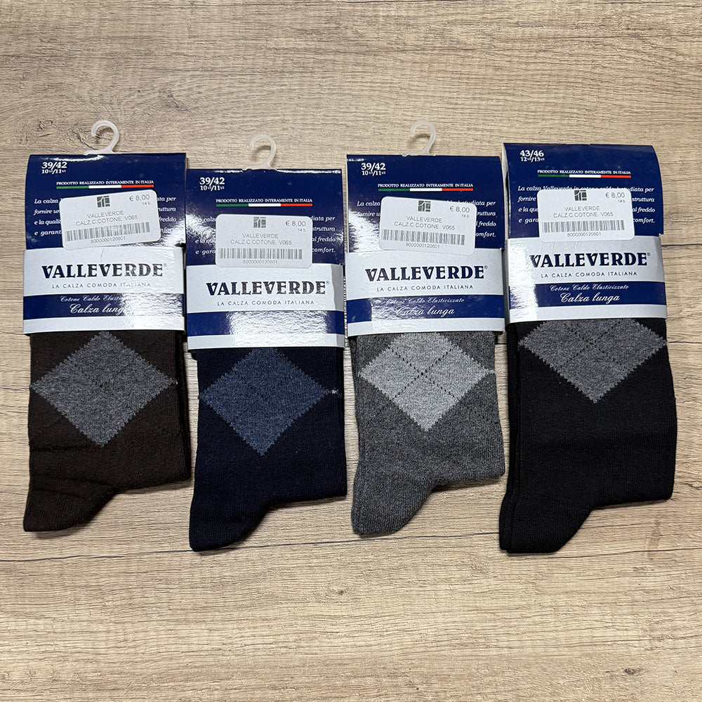 Valleverde Calzini Lunghi Fantasia in Caldo Cotone da Uomo V065 1809S80