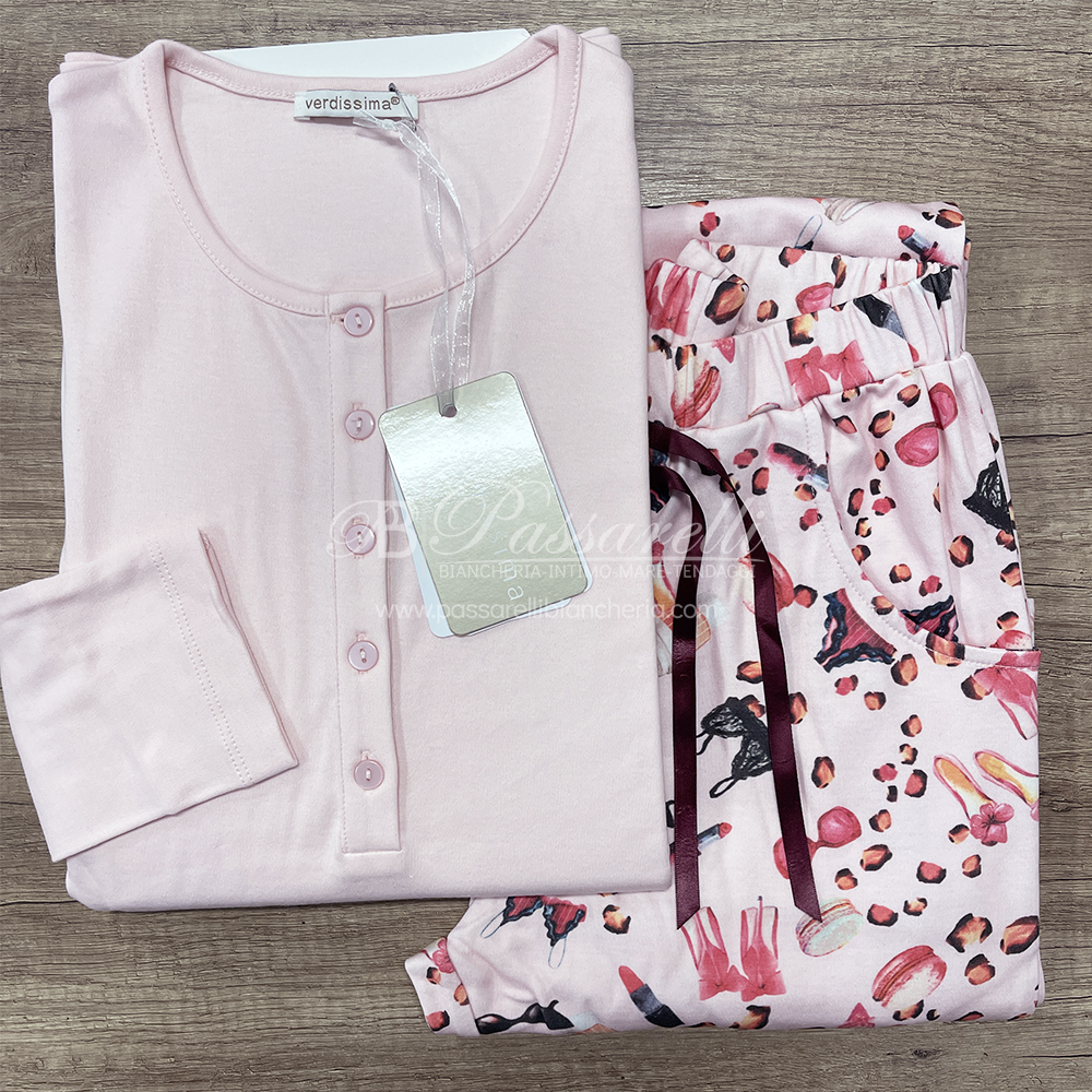 Verdissima Pigiama Caldo Cotone da Donna BL11 2509S60