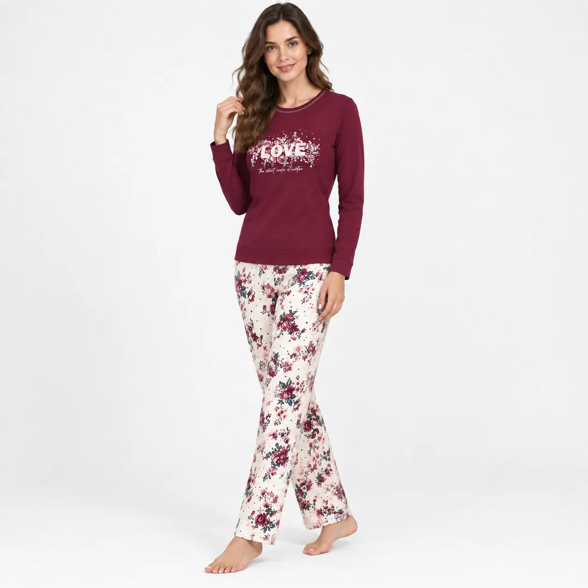 Verdissima Pigiama Caldo Cotone da Donna PL12-333
