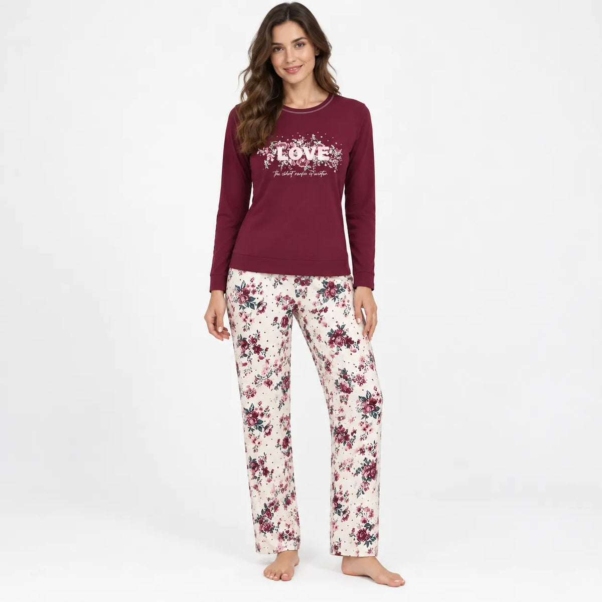 Verdissima Pigiama Caldo Cotone da Donna PL12-333