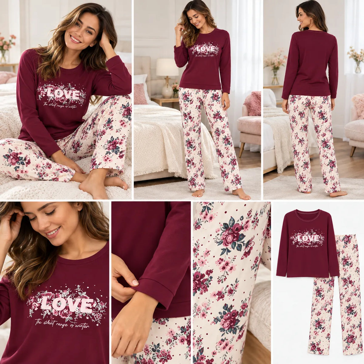 Verdissima Pigiama Caldo Cotone da Donna PL12-333