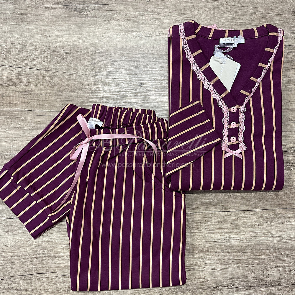 Verdissima Pigiama Caldo Cotone da Donna TT11 2509S44