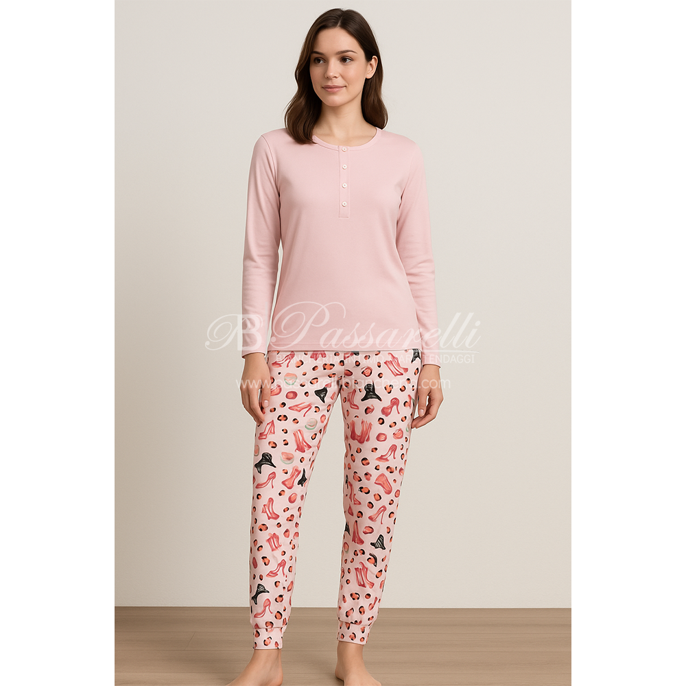 Verdissima Pigiama Caldo Cotone da Donna BL11 2509S60