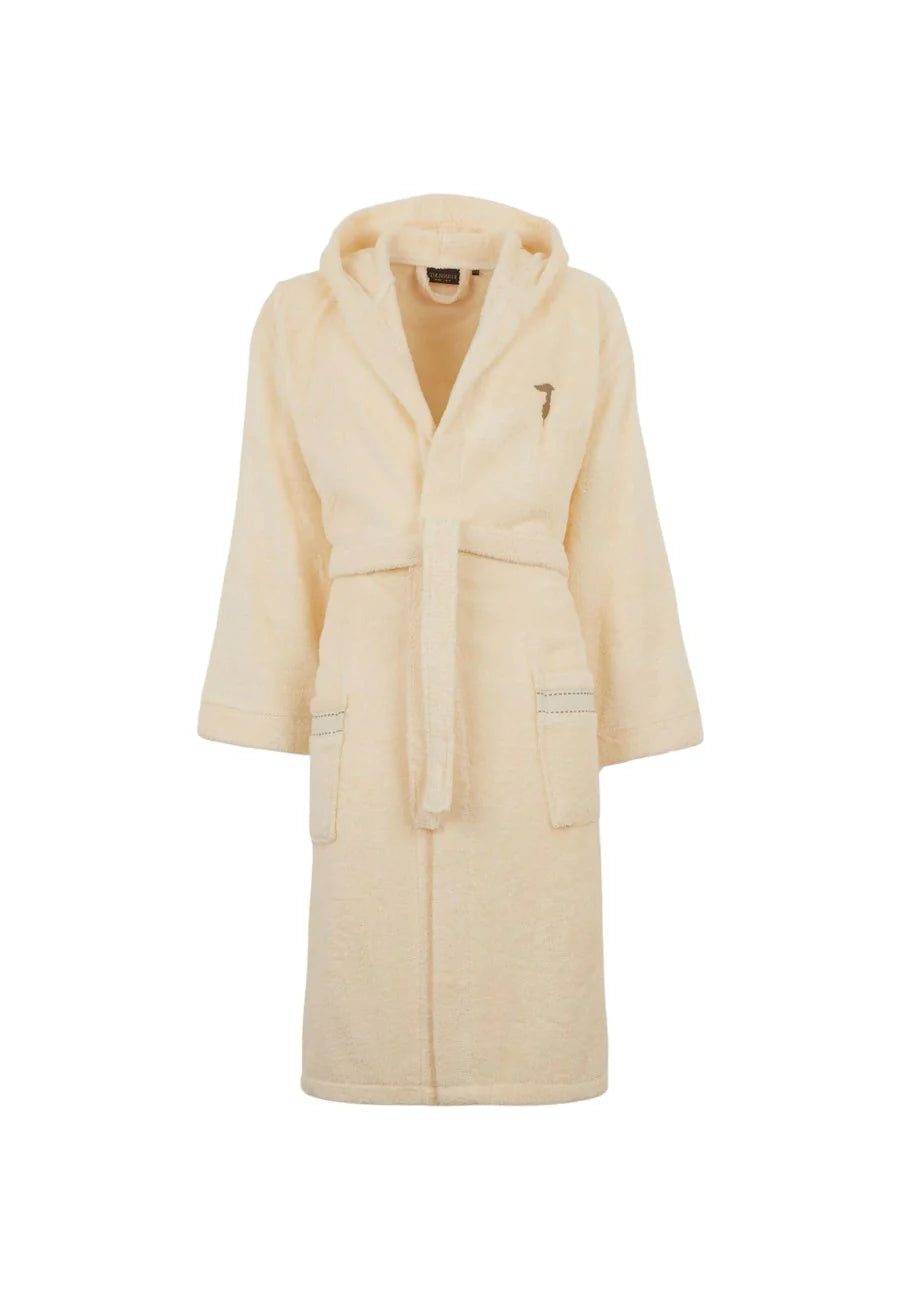Trussardi Home Accappatoio con Cappuccio in Puro Cotone Ribbon S100
