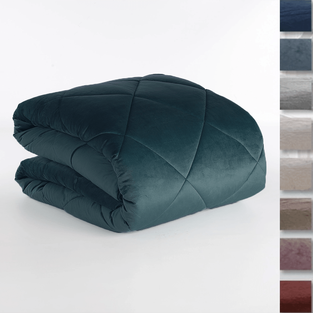 Via Roma 60 Trapunta Matrimoniale Estella in Velluto - Vari Colori S130 - Passarelli Biancheria