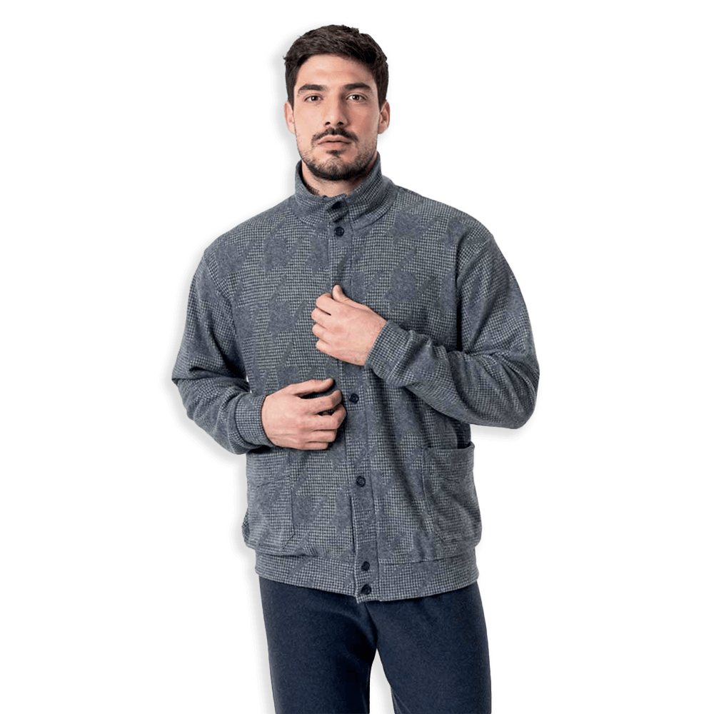 Zero Pigiamore Giacca da Camera Invernale da Uomo 3674 S44 - Passarelli Biancheria