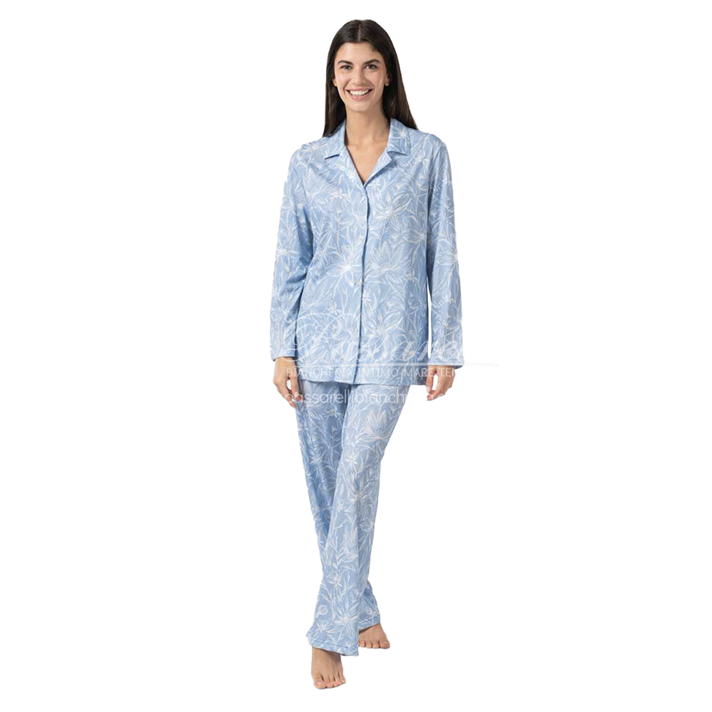 Zero Pigiamore Pigiama Estivo Maniche Lunghe da Donna Aperto 4341 2504S50