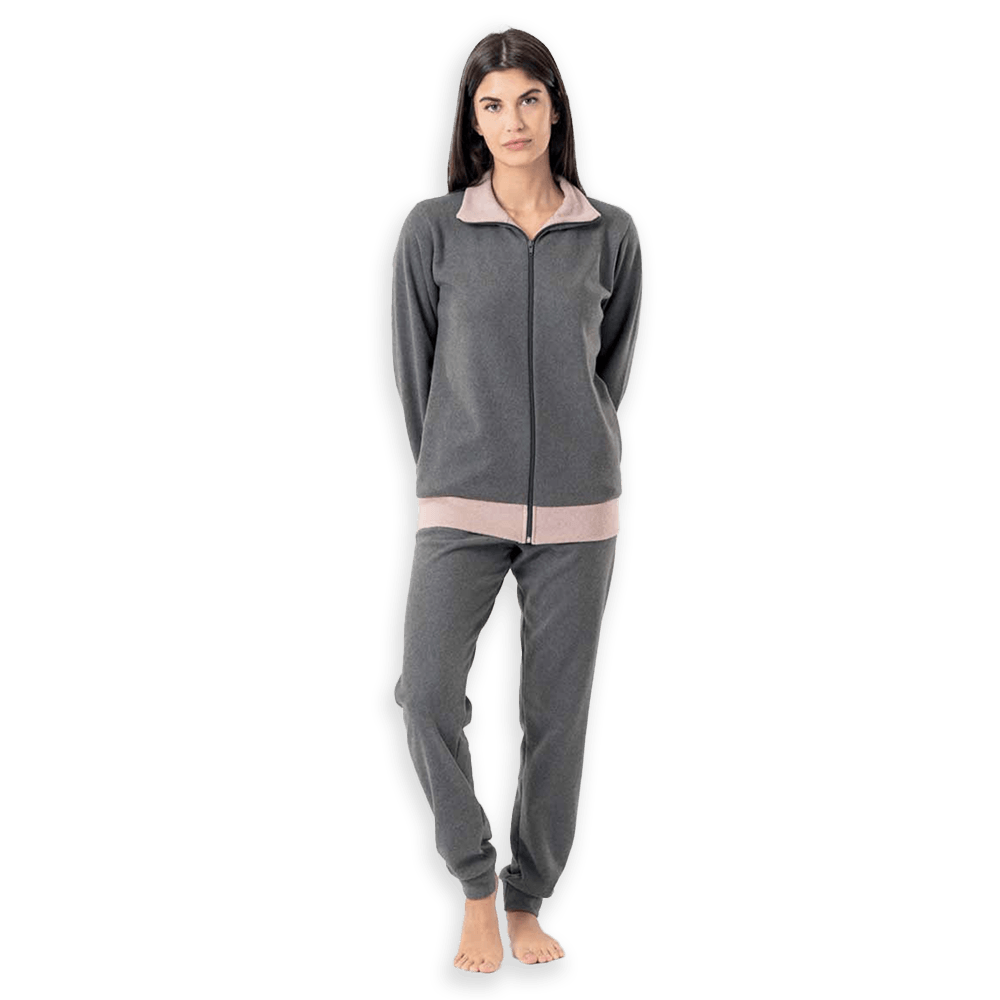 Zero Pigiamore Pigiama Invernale da Donna Aperto Avanti in Punto Milano 3604 S49 - Passarelli Biancheria