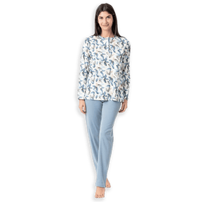 Zero Pigiamore Pigiama Invernale da Donna in Caldo Cotone 3627 S48 - Passarelli Biancheria