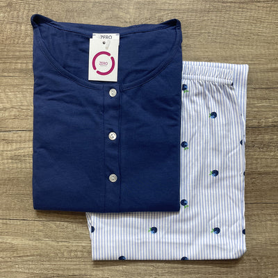 Zero Pigiamore Pigiama da Donna Maniche Corte Capri 413803 S36