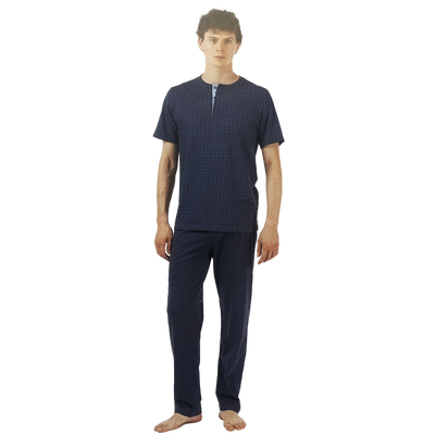 Zero Pigiamore Pigiama da uomo Maniche Corte e Pantalone Lungo 414005 S40