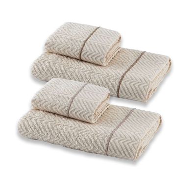 Zucchi Set Asciugamani 2+2 Linea Naturale Spugna Gemma 2411S22