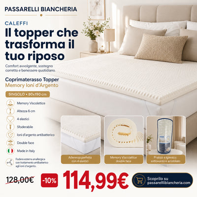Caleffi Topper Memory Ioni d'argento - Varie Dimensioni
