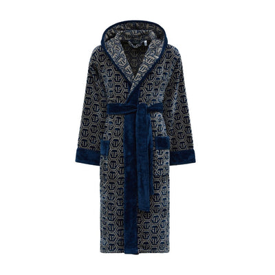 Philipp Plein Accappatoio con Cappuccio Pattern Moderno in Spugna