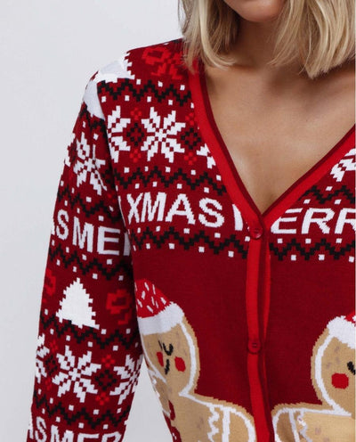 Admas Cardigan Invernale Christmas da Donna Gingerbrea S29 - Passarelli Biancheria
