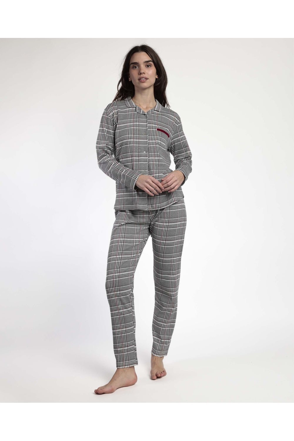 Admas Pigiama da Donna in Caldo Cotone Aperto 63621 2511S34