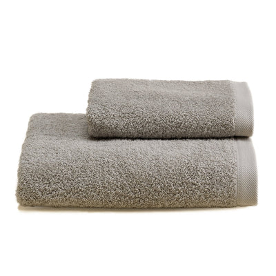 Biancoperla Coppia di Asciugamani in Spugna di Cotone Tinta Unita - Perla 2510S17