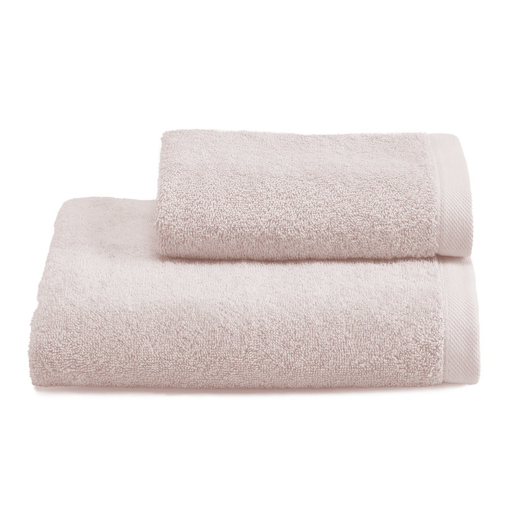 Biancoperla Coppia di Asciugamani in Spugna di Cotone Tinta Unita - Perla 2510S17