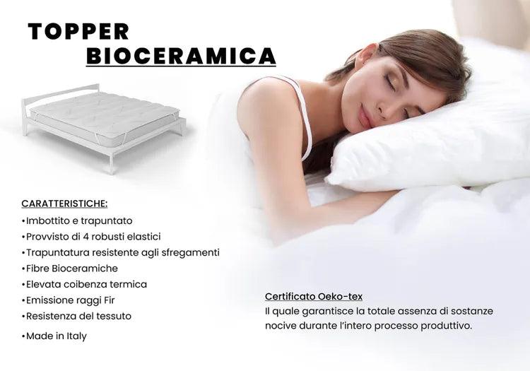 Topper Coprimaterasso Trapuntato Bioceramica - Varie Dimensioni - Passarelli Biancheria