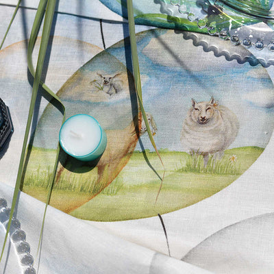 Tessitura Toscana Telerie Tablecloth in 100% Pure Linen Balloons