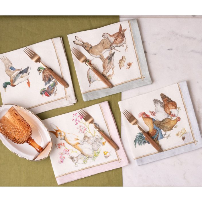 Tessitura Toscana Telerie Set 4 tovaglioli in lino 4Dinner Barn Friends 2505B64