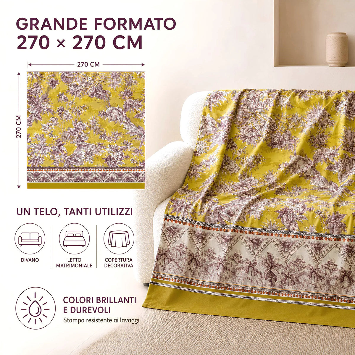 Bassetti Granfoulard Telo Arredo Boboli 270x270cm