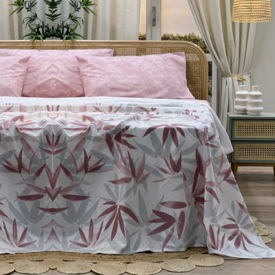 Maè Completo Lenzuola Copriletto Matrimoniale in Percalle Beatrice 404 S44