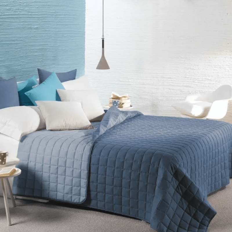 Caleffi Quilted Double Bedspread Solid Color Modern Bicolor 