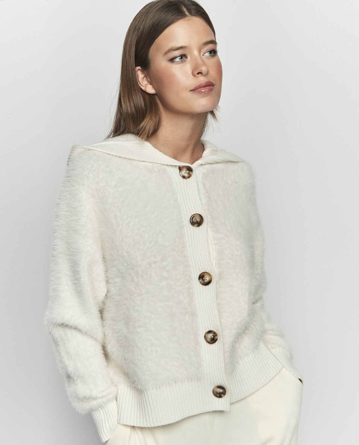 Selmark Giacca Corta con Bottoni e Cappuccio PC178 2505S58