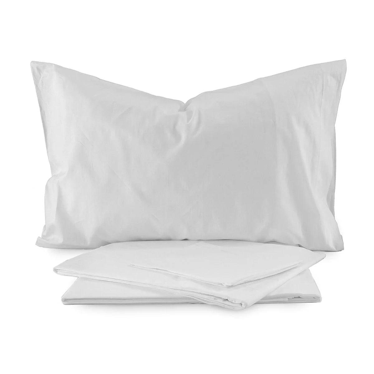 Completo lenzuola 100% cotone Singolo una piazza per Alberghi B&B - Bianco B25