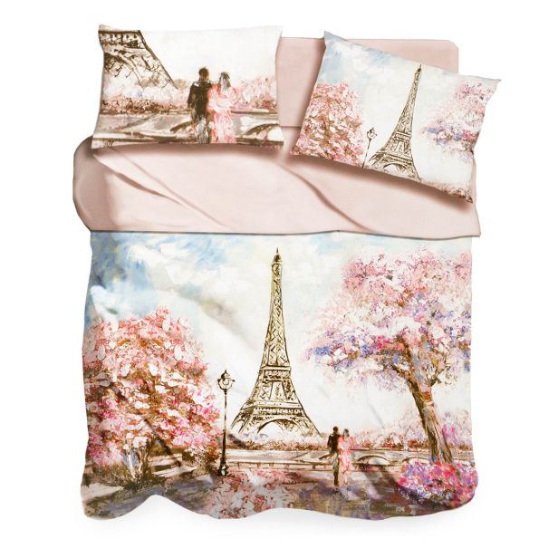 I Love Sleeping Completo lenzuola copriletto Matrimoniale DIGITALE PINK PARIS 2502B80