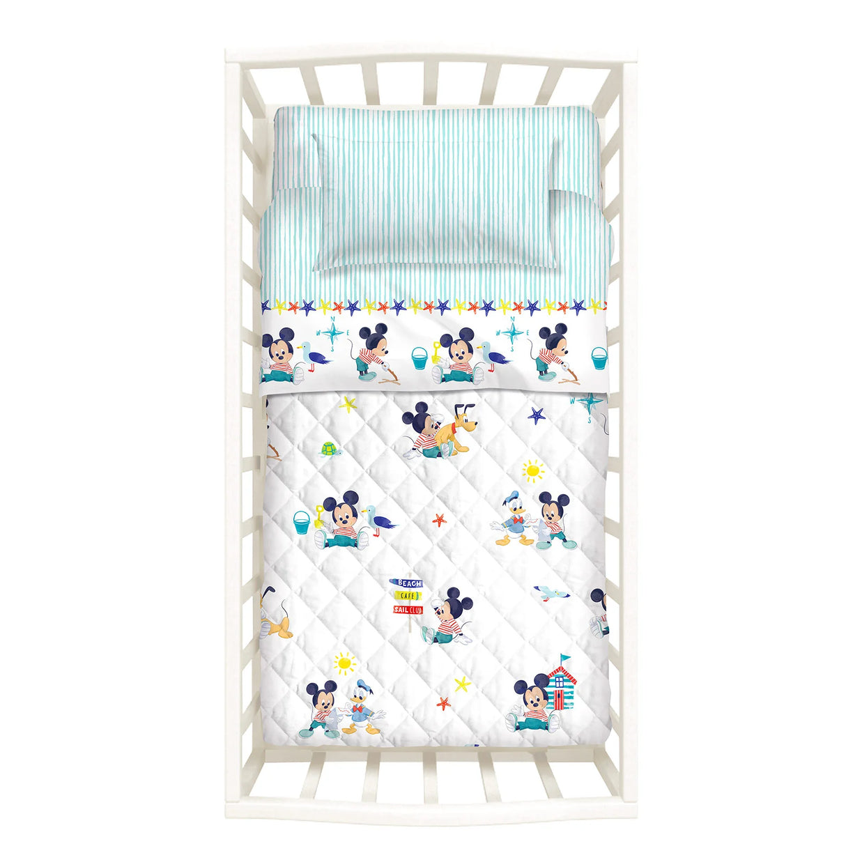 Caleffi Baby Copriletto Trapuntato + Paracolpi per Culla MIckey 2505S72