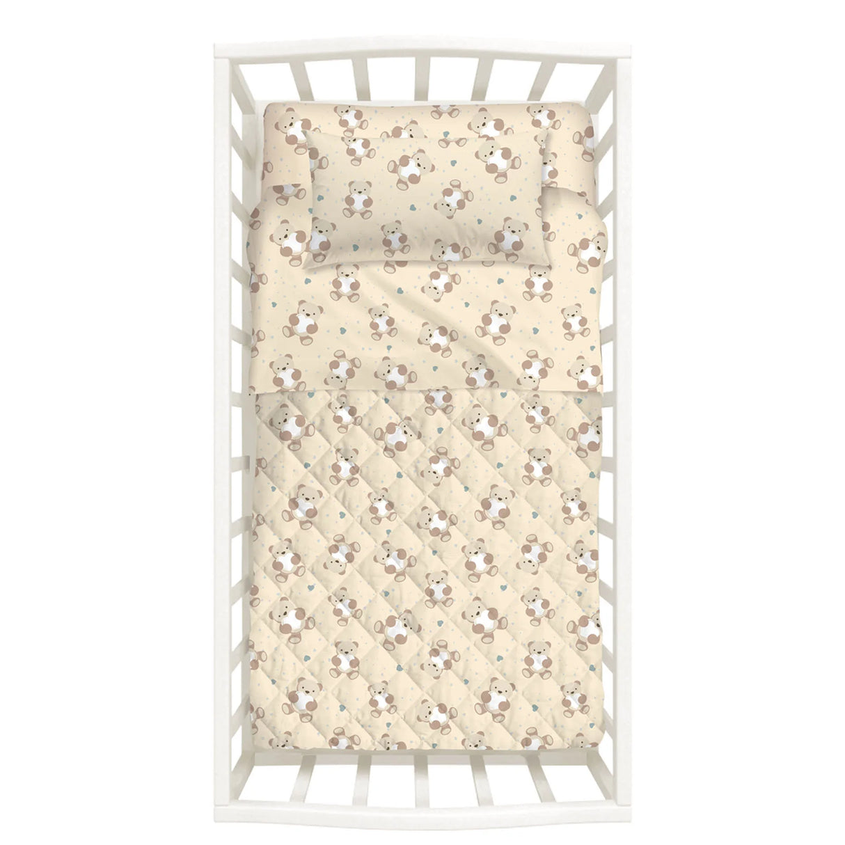 Caleffi Kids Copriletto Con Paracolpi In Cotone Orsacchiotti Baby 2505S60
