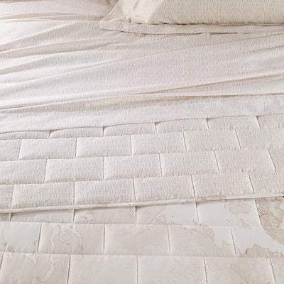 Alviero Martini 1A Classe Copriletto Trapuntato Matrimoniale In Raso Di Cotone Geo white 2502S220