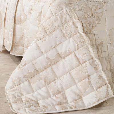 Alviero Martini 1A Classe Copriletto Trapuntato Matrimoniale In Raso Di Cotone Geo white 2502S220