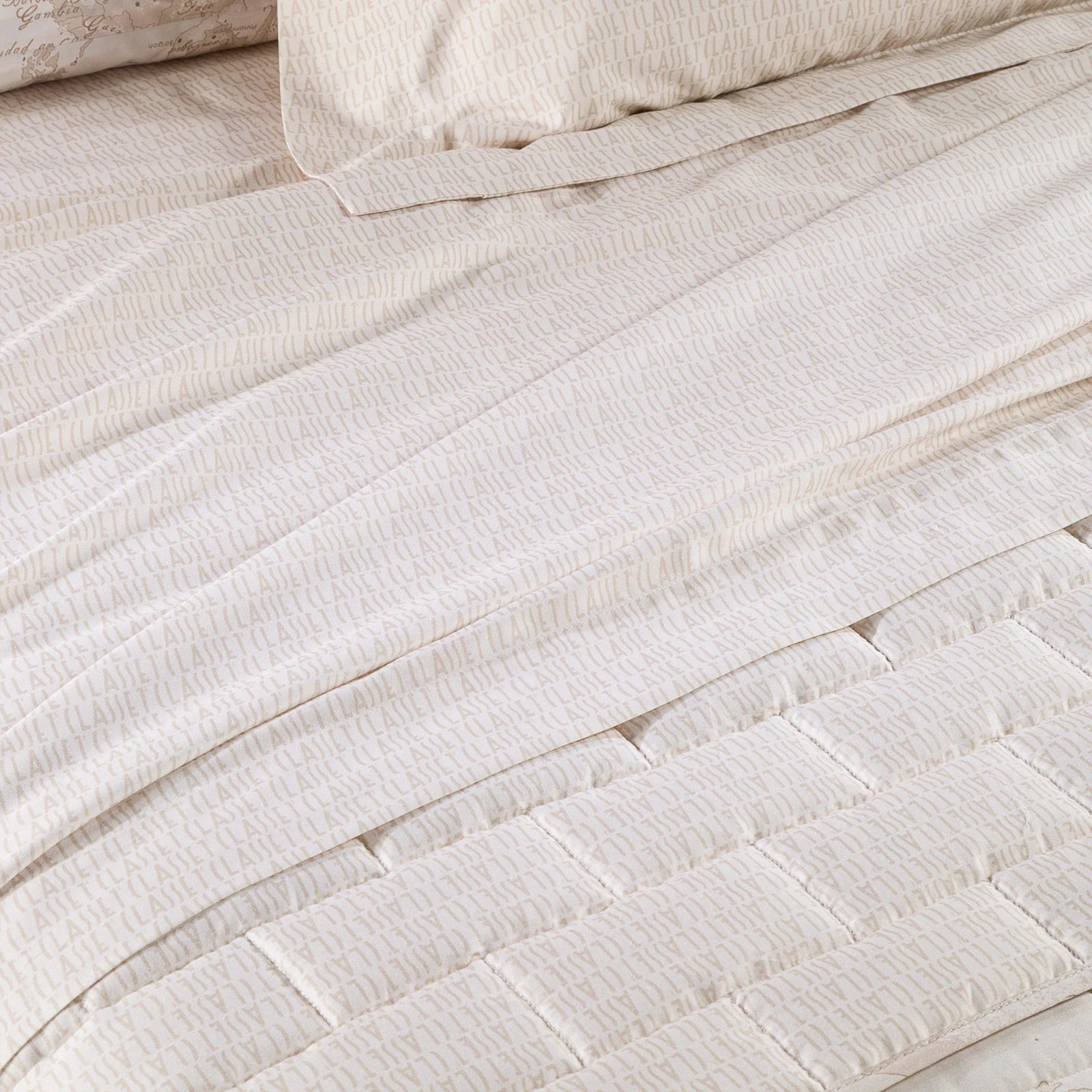 Alviero Martini 1A Classe Copriletto Trapuntato Matrimoniale In Raso Di Cotone Geo white 2502S220