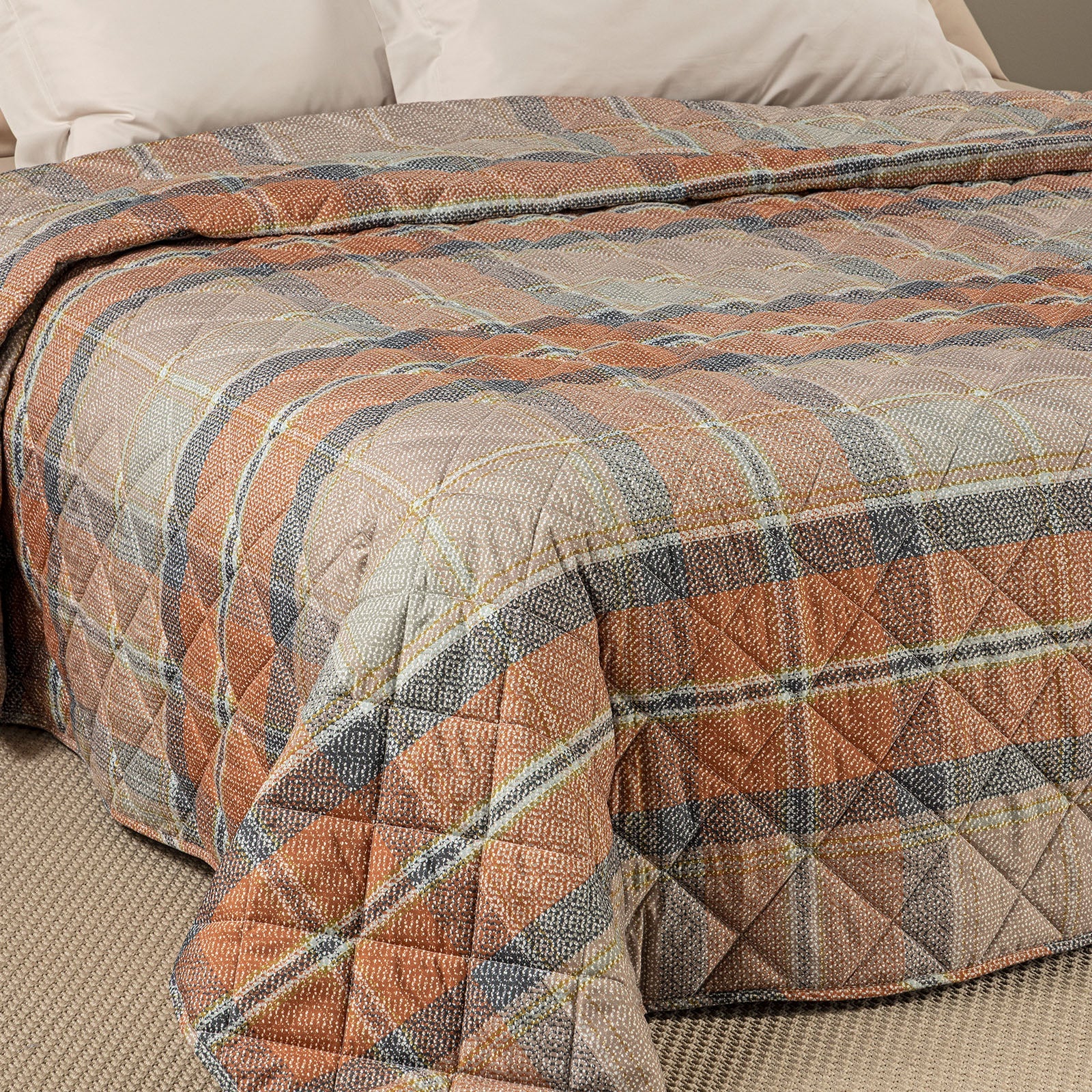 Caleffi Copriletto Trapuntato In Microfibra Hilton Singolo Modern 2603S40