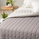 Caleffi Quilted Double Bedspread Solid Color Modern Bicolor 