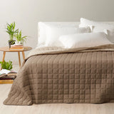 Caleffi Quilted Double Bedspread Solid Color Modern Bicolor 