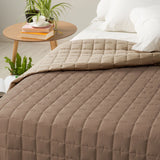 Caleffi Quilted Double Bedspread Solid Color Modern Bicolor 