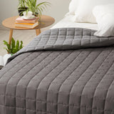 Caleffi Quilted Double Bedspread Solid Color Modern Bicolor 