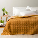 Caleffi Quilted Double Bedspread Solid Color Modern Bicolor 